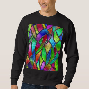 Färgad Glass Mönster 3D Struktur Lång Ärmad Tröja