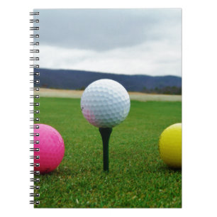 Färgad Golf Bollar, bergsgaranti Anteckningsbok Med Spiral
