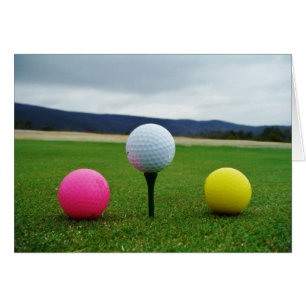 Färgad Golf Bollar, bergsgaranti Hälsningskort