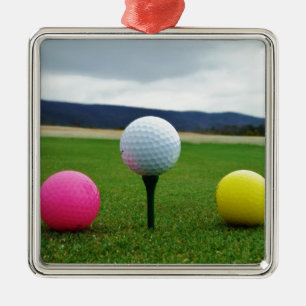 Färgad Golf Bollar, bergsgaranti Julgransprydnad Metall