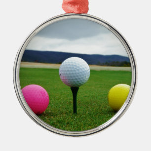 Färgad Golf Bollar, bergsgaranti Julgransprydnad Metall