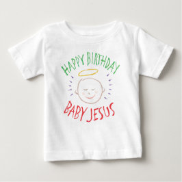 Färgad Grattis på födelsedagen Baby Jesus - jul T-shirt