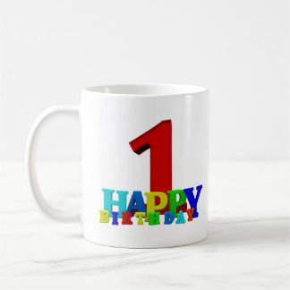 Färgad Grattis på födelsedagen Typografi Baby Kaffemugg