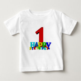 Färgad Grattis på födelsedagen Typografi Baby T Shirt