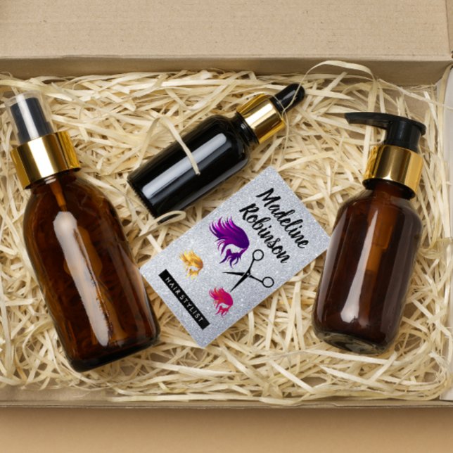 Färgad Hair | Salon Scissors | GLITTER Tidsbeställning Kort (Skapare uppladdad)