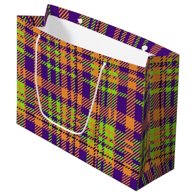 FÄRGAD HALLOWEEN PLAID MÖNSTER (Framsidan Vinklad)