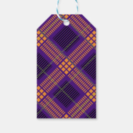 FÄRGAD HALLOWEEN PLAID MÖNSTER PRESENTETIKETT