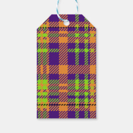 FÄRGAD HALLOWEEN PLAID MÖNSTER PRESENTETIKETT