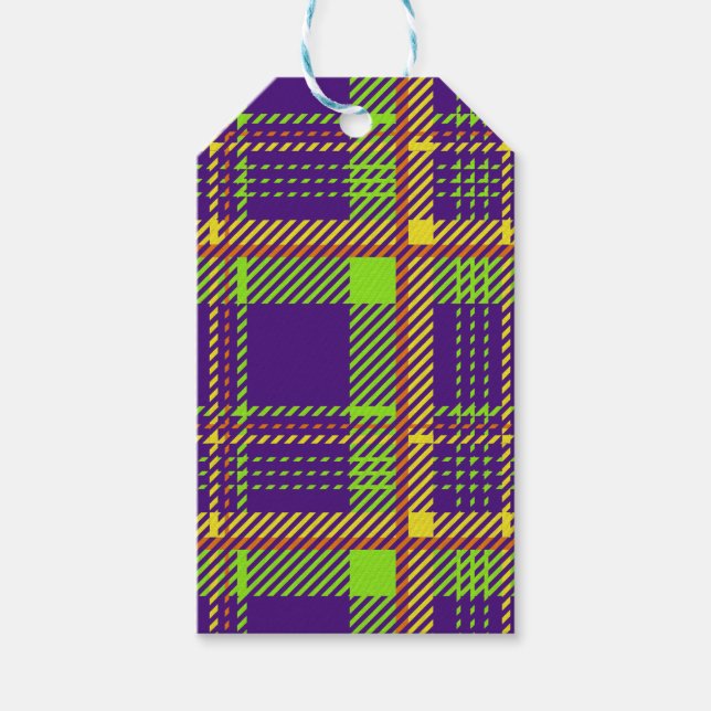 FÄRGAD HALLOWEEN PLAID MÖNSTER PRESENTETIKETT (Framsidan)