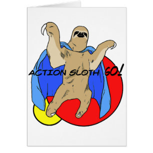 Färgad handlingSloth Hälsningskort