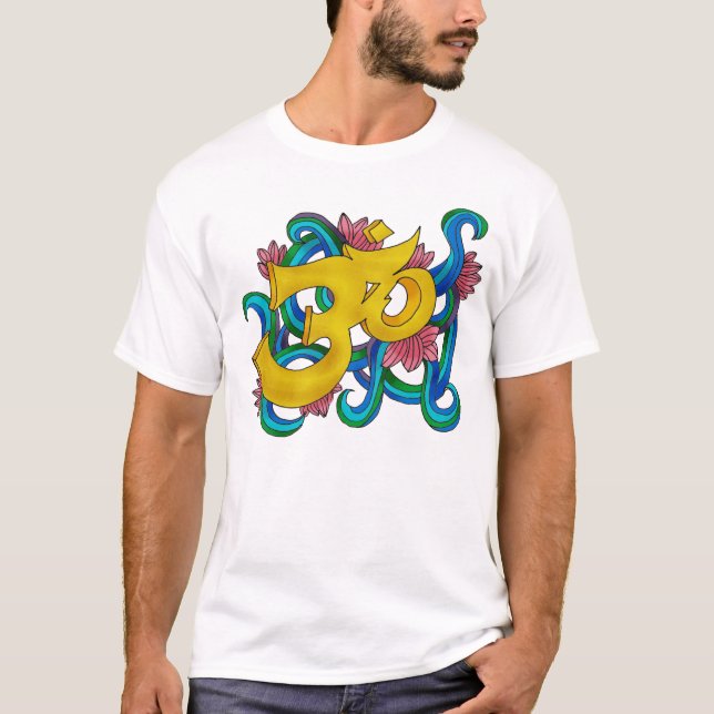 färgad handsketched OM T Shirt (Framsida)