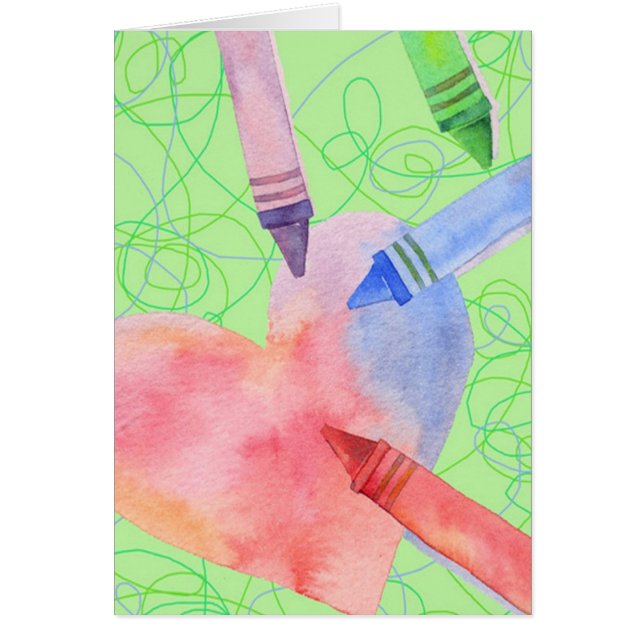 Färgad Heart - anteckningskort OBS Kort (Framsidan)