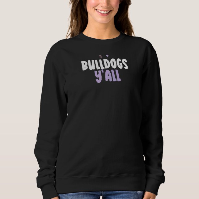 Färgad Heart Bulldog Y'all säckar 1 T Shirt (Framsida)