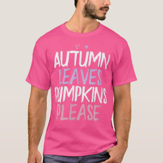 Färgad Heart Funny Höst löv Pumpkins Snälla T Shirt