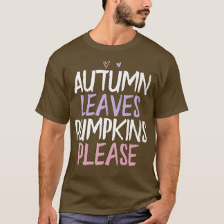 Färgad Heart Funny Höst löv Pumpkins Snälla T Shirt