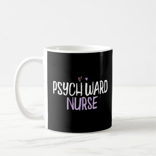 Färgad Heart Psych Ward Nurse Sayed Joke Kaffemugg (Vänster)