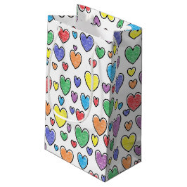 Färgad Hearts Gift Bag