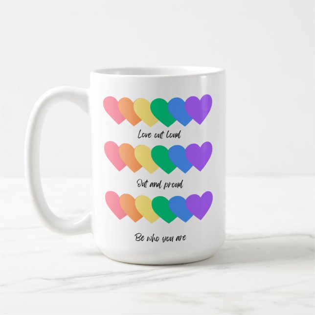 Färgad Hearts inspiration Coffee Mugg (Vänster)