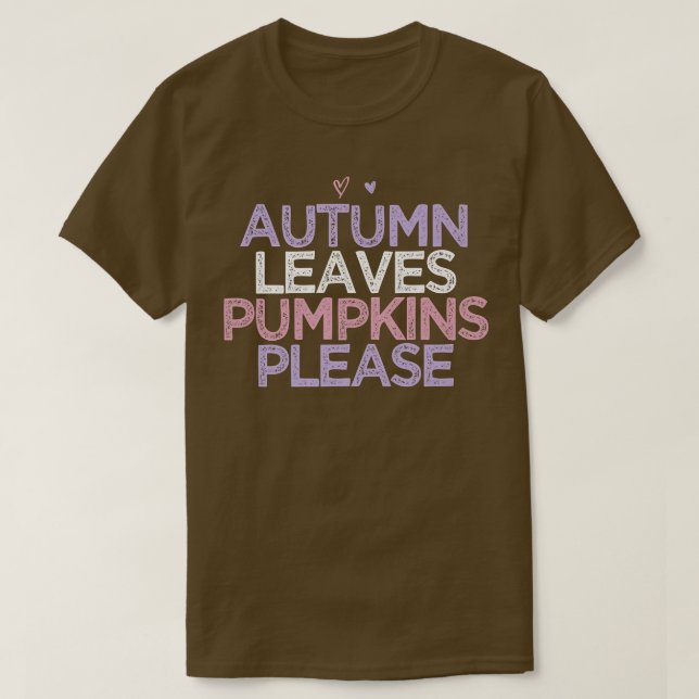 Färgad Hearts Mamma Funny Höst löv Pumpkins Pl T Shirt (Design framsida)