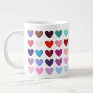Färgad Hearts Mugg Jumbo Mugg