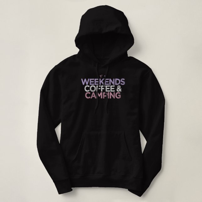 Färgad Hearts Say Funny Helg Coffee & Camp T Shirt (Design framsida)