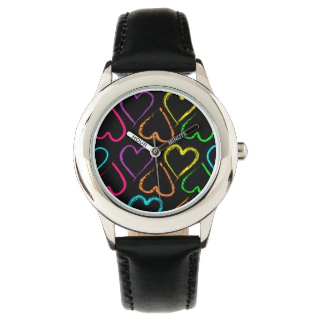 Färgad Hearts Watch Armbandsur (Framsida)