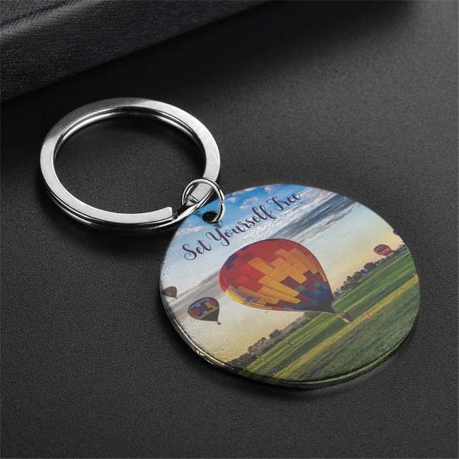 Färgad-hett-luft-ballongkedja Nyckelring (Colored hot-air balloon keychain)