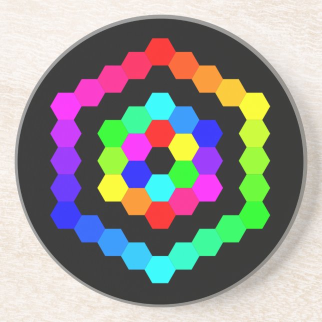Färgad Hexagon Underlägg Sandsten (Framsidan)