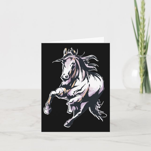 Färgad Horse  Kort (Framsida)