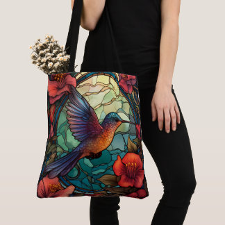 Färgad Hummingbird Tote Bag Tygkasse