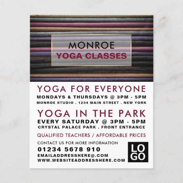 Färgad Incense, Yoga Class Advertising Flygblad (Framsidan)