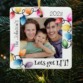 Färgad Jul Ljus Fotojul Julgransprydnad Keramik