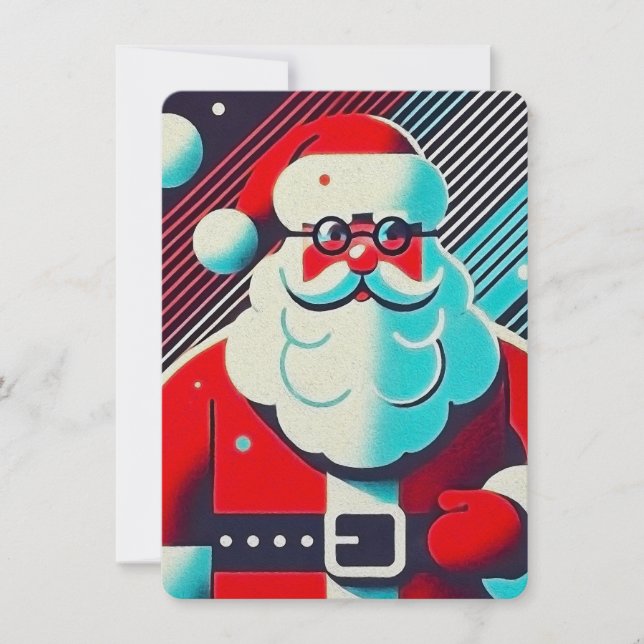 färgad Jultomten rik röd bakgrund Julkort (Framsida)