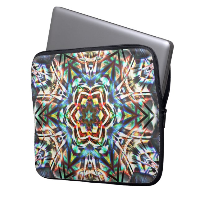 Färgad Kaleidocope med struktur som ser ut som can Laptop Fodral (Framsidan Vänster)