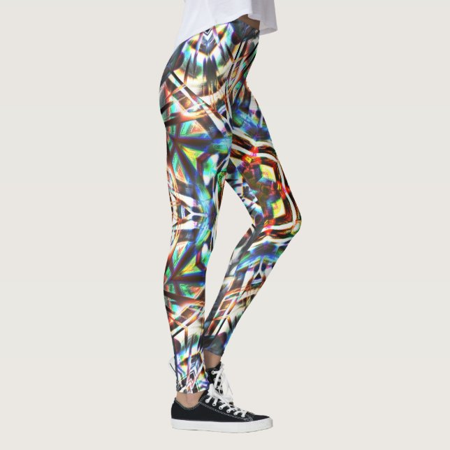 Färgad Kaleidocope med struktur som ser ut som can Leggings (Höger)