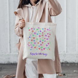 Färgad kärlek-hjärtan former Tote Bag Tygkasse