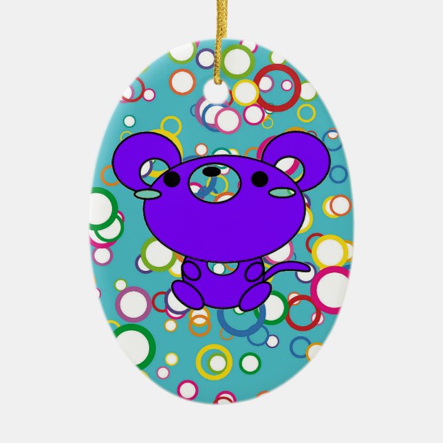 Färgad Kittys on Circles Ornament (Framsidan)