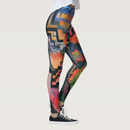 “Färgad komposition” konstläggar Leggings