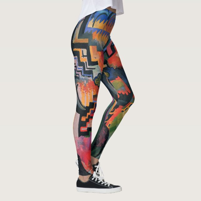 “Färgad komposition” konstläggar Leggings (Höger)