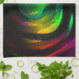 Färgad konstig spiral med tidningspapper som påver kökshandduk