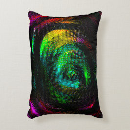 Färgad konstig spiral med tidningspapper som påver prydnadskudde