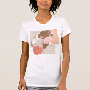 Färgad kontur av Female Porträtt T Shirt