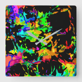 Färgad lågor fyrkantig klocka