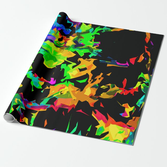 Färgad lågor presentpapper (Utrullad)