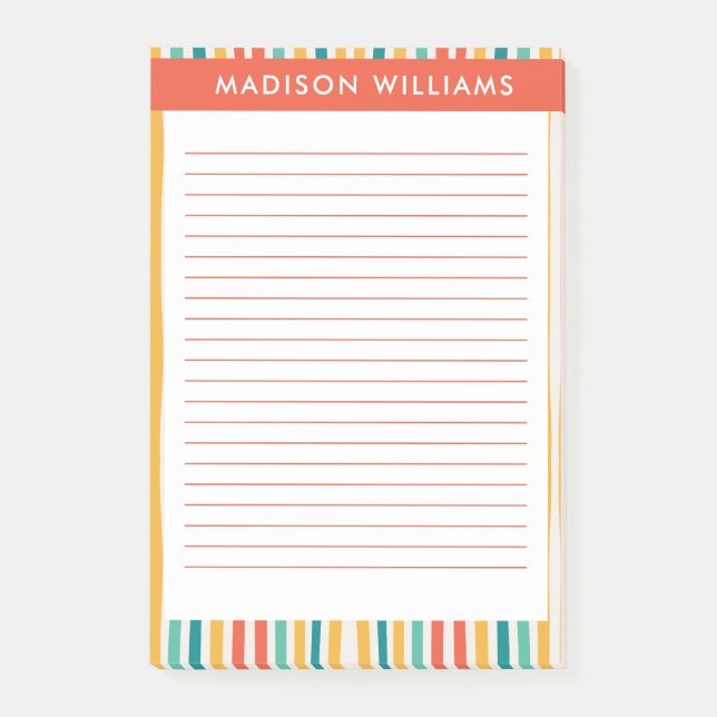 Färgad Linjer anteckningar Post-it Block (Framsida)