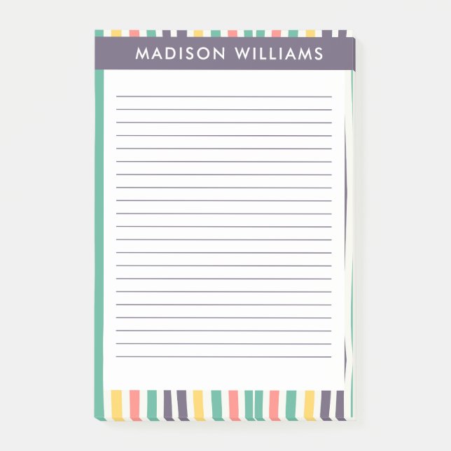 Färgad Linjer anteckningar Post-it Block (Framsida)