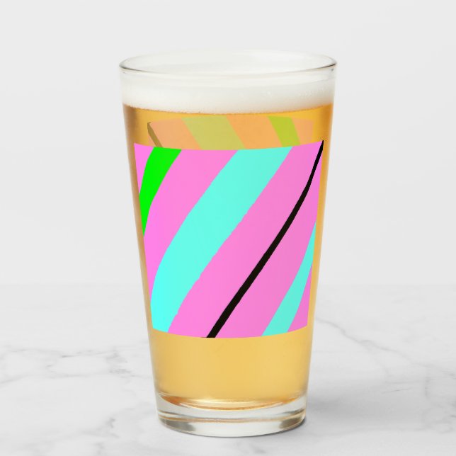 Färgad linjer glaskopp (Framsida fylld)