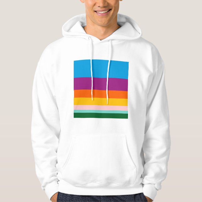 Färgad linjer hoodie (Framsida)