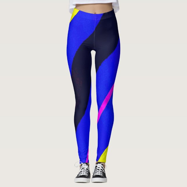 Färgad linjer leggings (Framsida)