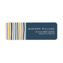 Färgad Linjer Modern Flowers-etikett Returadress Etikett